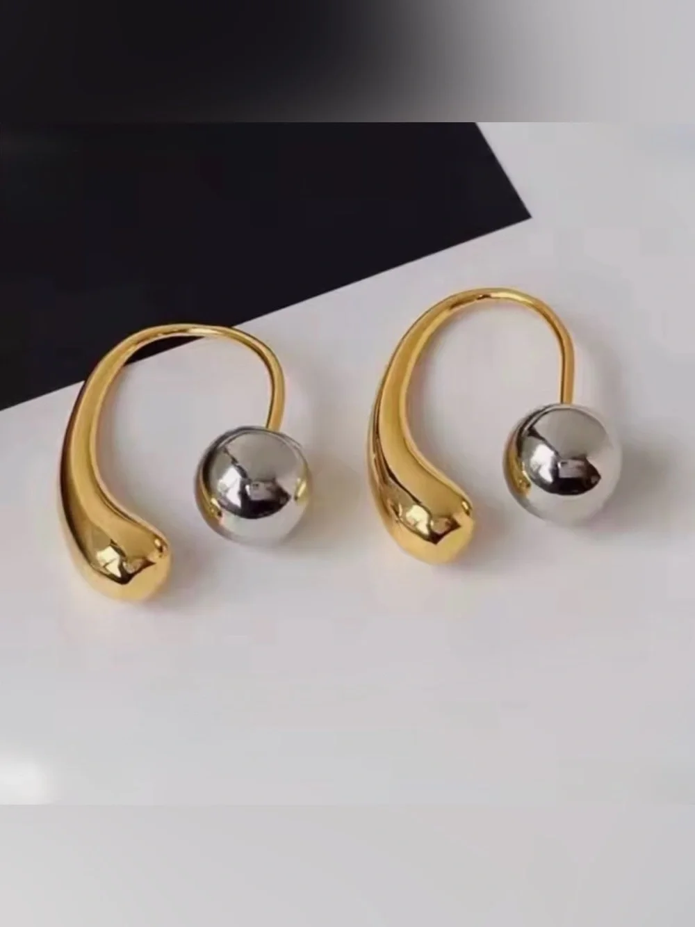 NEW Drip Drop Front Back Earrings 2 Two Tone Gold Silver Mixed Metals JL20